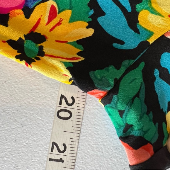 VTG Talbots Nipon Silk Floral Tulip Dress Lined Size 10 Citrus Colors - Picture 12 of 15